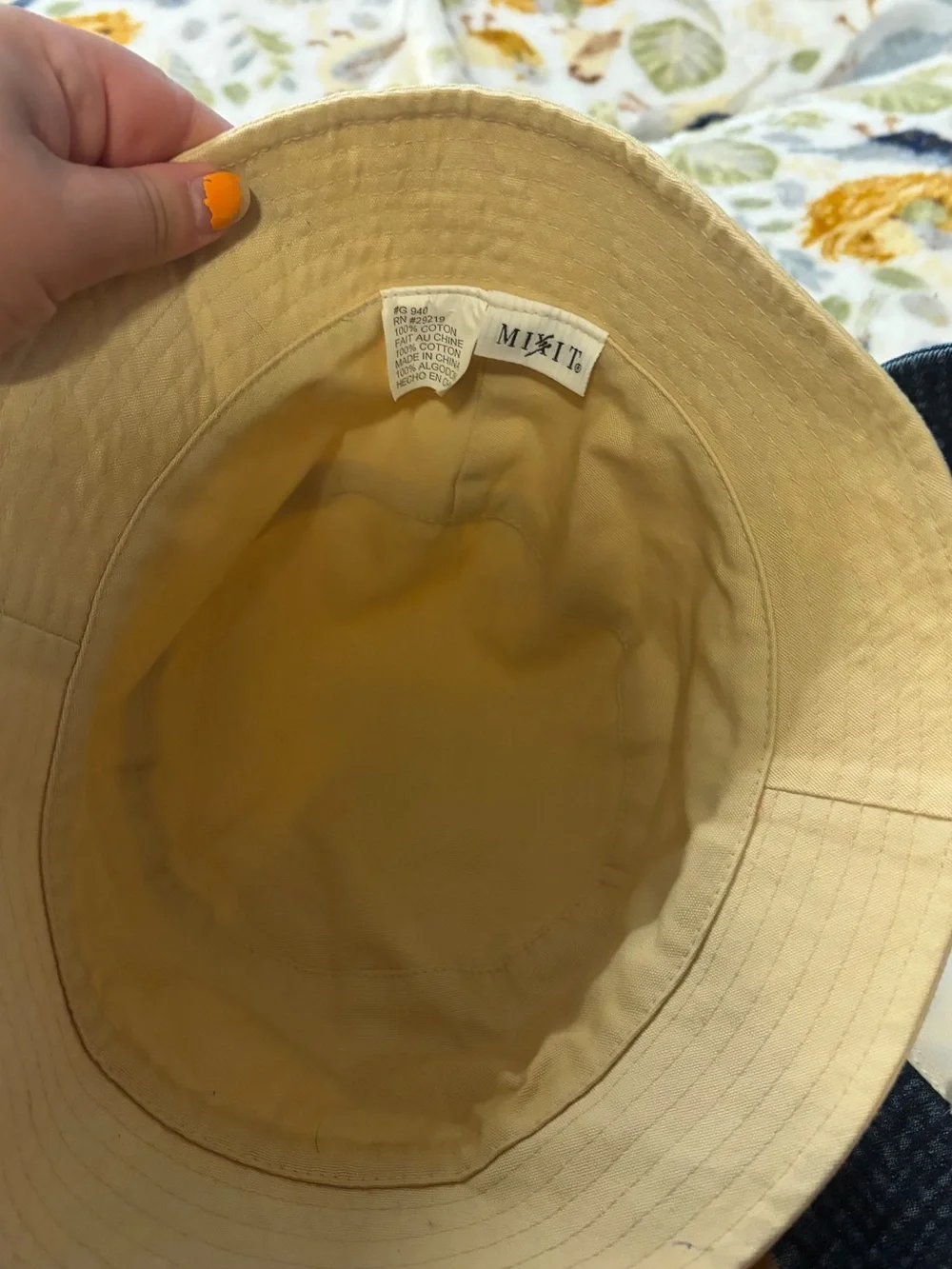 Mixit Reversible Bucket Hats in Cream and Navy